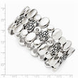 Stainless Steel CZ Antiqued Stretch Bracelet