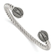 Stainless Steel Antiqued Twisted Cuff Bracelet