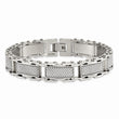 Stainless Steel Grey Carbon Fiber Inlay Polished Bracelet