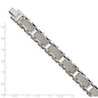 Stainless Steel Grey Carbon Fiber Inlay Polished Bracelet