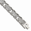 Stainless Steel Grey Carbon Fiber Inlay Polished Bracelet