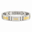 Stainless Steel Yellow IP-plated Link Polished Dad Bracelet