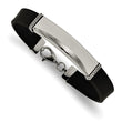 Stainless Steel Polished Rubber ID Bracelet