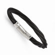 Stainless Steel Polished Black IP-plated Mesh Bracelet