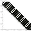 Stainless Steel Polished Black Rubber Bracelet