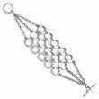 Stainless Steel Polished Three Strand Square Toggle Bracelet