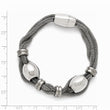 Stainless Steel Polished and Brushed Beads Twisted Bracelet