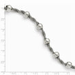 Stainless Steel Polished Beaded and Twisted Bracelet