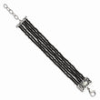 Stainless Steel Polished MOP/Black Onyx w/1.50in ext Bracelet