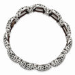 Stainless Steel Polished/Antiqued Oval Stretch Bracelet