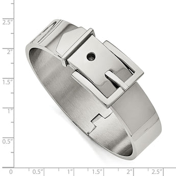 Stainless Steel Polished Hinged Buckle Bangle