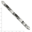 Stainless Steel Brushed & Polished Black Carbon Fiber Inlay 8.5in Bracelet