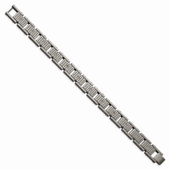 Stainless Steel Brushed w/CZ Bracelet