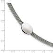 Stainless Steel Polished Oval w/1.25in extension Bracelet