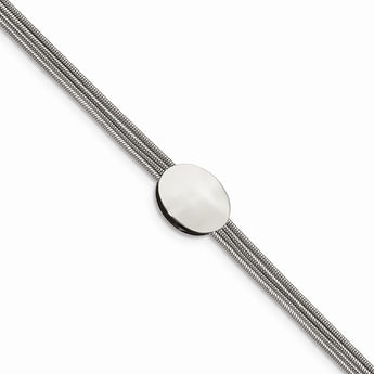 Stainless Steel Polished Oval w/1.25in extension Bracelet