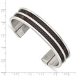 Stainless Steel Polished Black Carbon Fiber Inlay Cuff Bangle