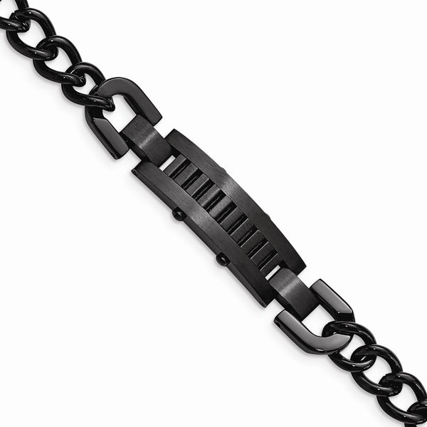 Stainless Steel Polished and Brushed Black IP-plated Bracelet