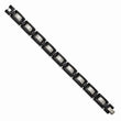 Stainless Steel Black IP-plated Polished and Satin Bracelet