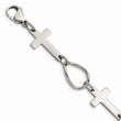 Stainless Steel Polished Cross Bracelet