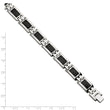 Stainless Steel Polished Black Carbon Fiber Inlay 9in Bracelet