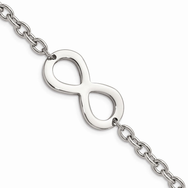 Stainless Steel Polished Infinity Bracelet