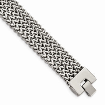 Stainless Steel Polished Woven Bracelet