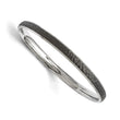 Stainless Steel Polished/Laser Cut Black IP-plated Hammered Bangle