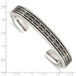 Stainless steel Polished Carbon Fiber Inlay/Black IP-plated Cross Bangle