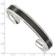 Stainless Steel Polished Black Carbon Fiber Inlay Bangle