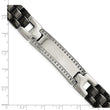 Stainless Steel/Ceramic Polished 1/4ct tw. Diamond 8.75in Bracelet