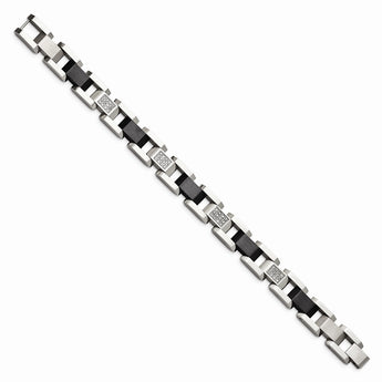 Stainless Steel Polished/Matte IP-plated 1/2ct tw. Diamond Bracelet