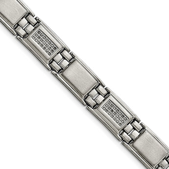 Stainless Steel Polished/Matte 3/4ct tw. Diamond Bracelet