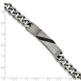 Stainless Steel Polished .15ct tw. Diamond Bracelet