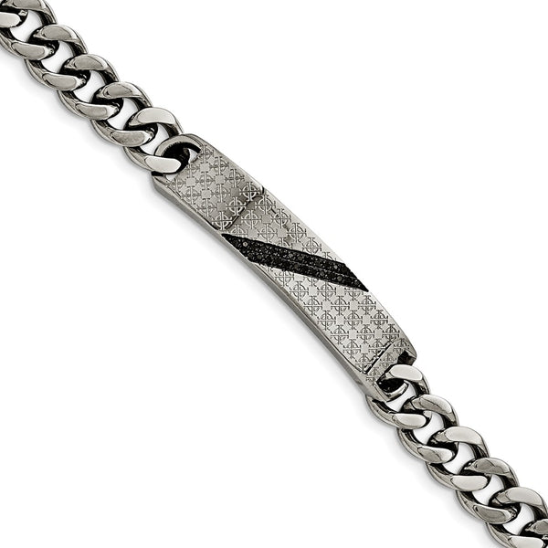 Stainless Steel Polished .15ct tw. Diamond Bracelet