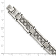 Stainless Steel Matte/Antiqued 1/10ct.tw Diamond Bracelet