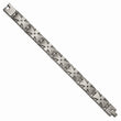 Stainless Steel Matte/Antiqued 1/10ct. Tw Black Diamond Bracelet