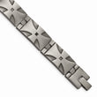 Stainless Steel Matte/Antiqued 1/10ct. Tw Black Diamond Bracelet