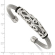 Stainless Steel Polished Black Rubber Bracelet