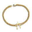 Stainless Steel Polished Yellow IP-plated Wishbone Bracelet