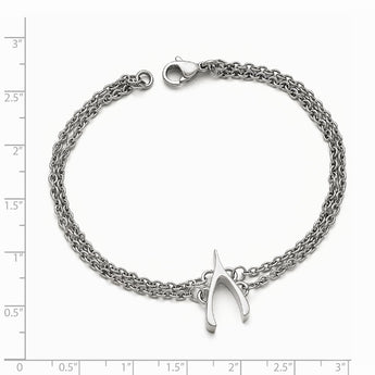 Stainless Steel Polished Wishbone Bracelet