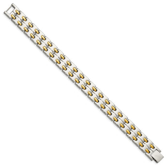 Stainless Steel Polished Yellow IP-plated 8.5in Bracelet