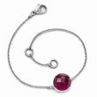Stainless Steel Polished Maroon Glass w/1in ext Bracelet