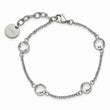 Stainless Steel Polished with Glass with 1.25 in ext. Bracelet