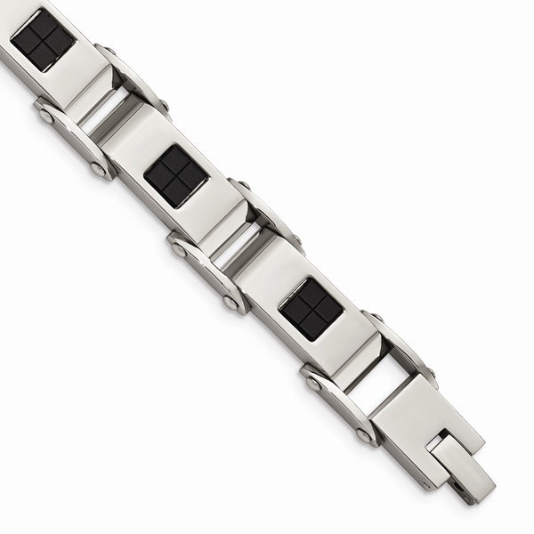 Stainless Steel Polished Black IP-plated Bracelet