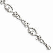 Stainless Steel Polished Claddagh and Trinity Knot Bracelet