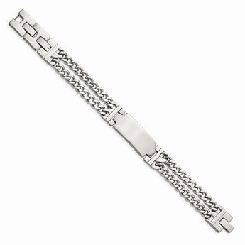 Stainless Steel Polished Adjustable 7.75 with 1/2 inch ext. ID Bracelet