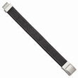 Stainless Steel Brushed Black Leather Bracelet