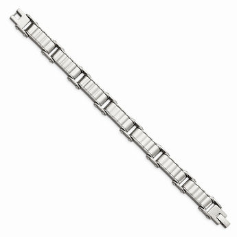 Stainless Steel Polished and Brushed Back Bracelet