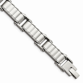 Stainless Steel Polished and Brushed Back Bracelet