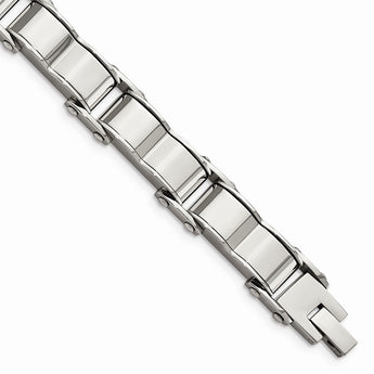 Stainless Steel Polished and Brushed Back Bracelet